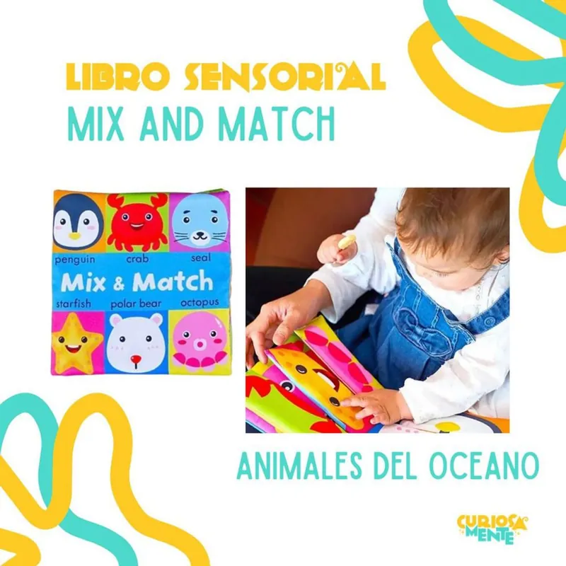 Última Versión Libro Sensorial Mix & Match Ocean Curiosamente