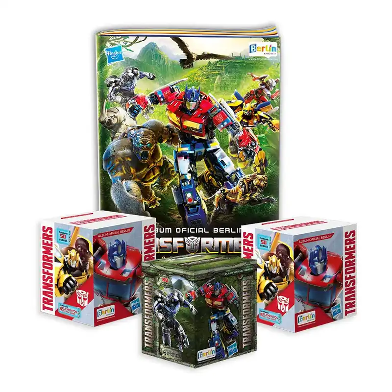 Album Transformers Editorial Berlin Tapa Blanda y 3 Cajitas de 150 Sobres Rebajas
