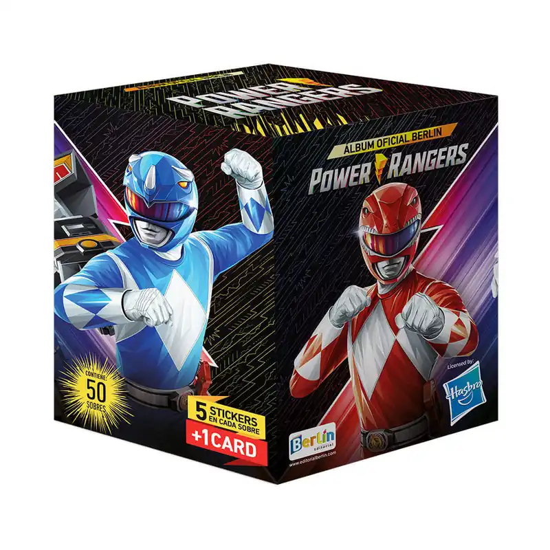 1 Cajita Power Rangers Editorial Berlin por 50 Sobres Súper Precio