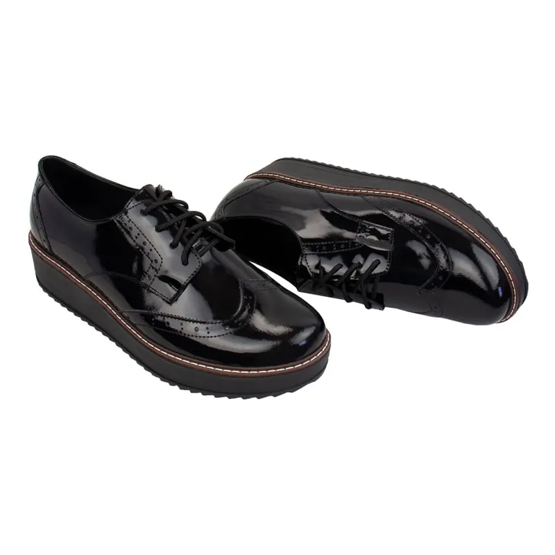 Zapato Oxford Mujer Corelli MiaCharolNegro Talla 39 Más Vendido
