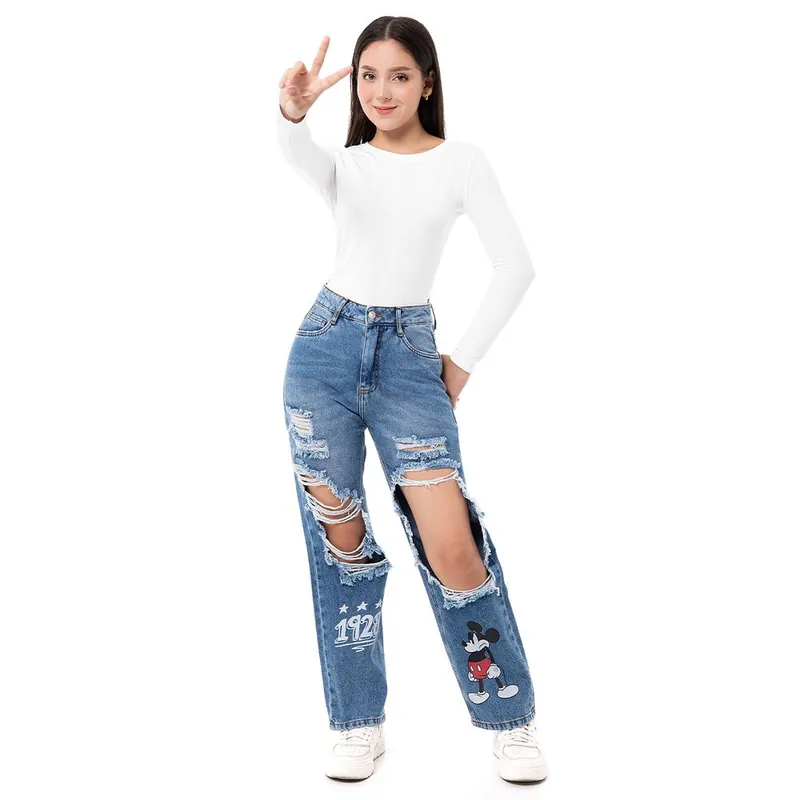 Mejor Calidad Pantalon Moda Denim Mujer Athenas_Disney Total Cristal Full Dstyr 40