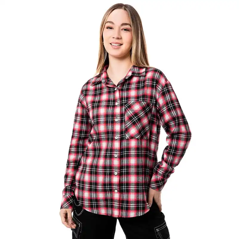 Blusas Moda Cuadros Mujer Alezay Verde/Azul S Disponible Ahora