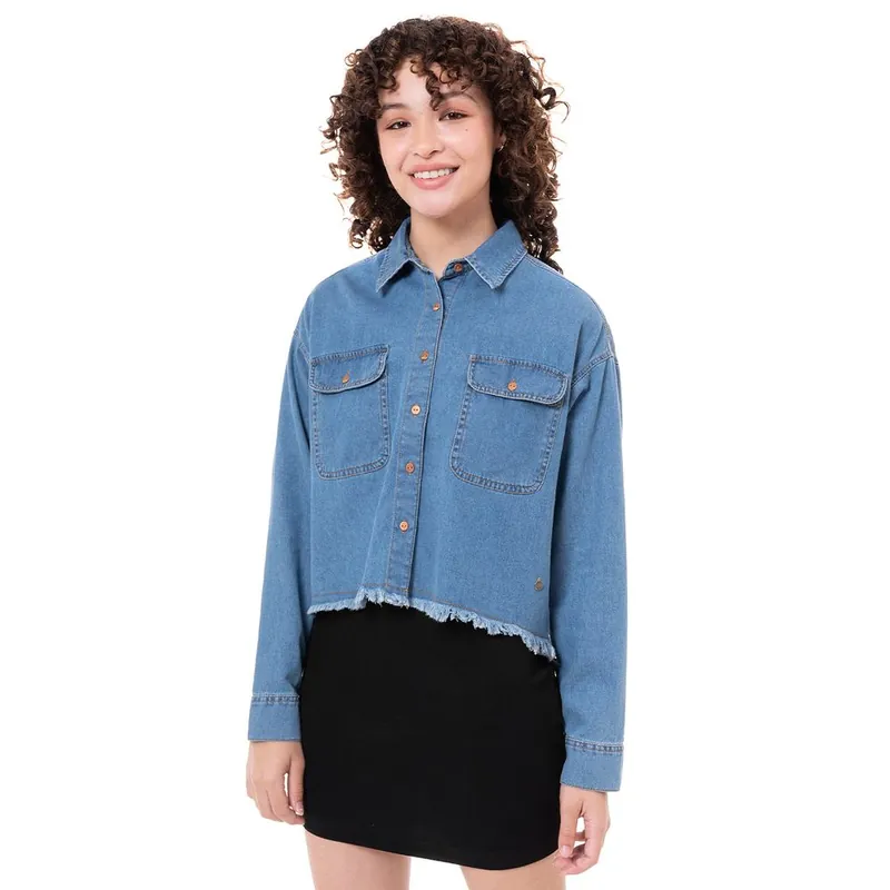 Envío Exprés Blusas Moda Denim Mujer Lably Bleach XS
