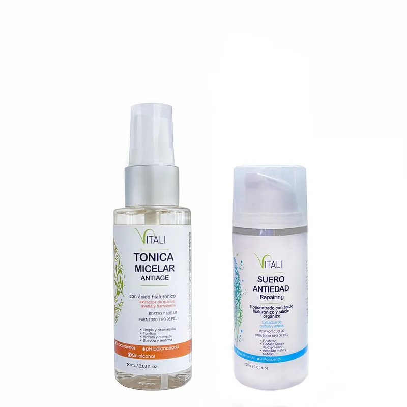 Pack Facial Antiedad: Tónica Micelar + Suero Antiedad 60 ml y 30 ml Bestseller